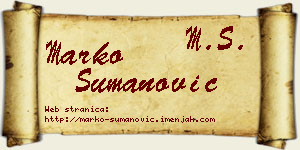 Marko Šumanović vizit kartica
